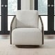 preview thumbnail 2 of 16, Liberty Furniture Nora Upholstered Swivel Accent Chair -Light Brown, Dark Brown - Width 32" x Depth 35" x Height 32" Dark Brown Frame, Nathan Ginger Fabric