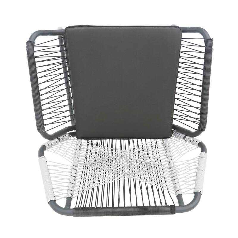 Modern 2 Piece Patio Metal Lounge Chairs for Garden Backyard & Balconies