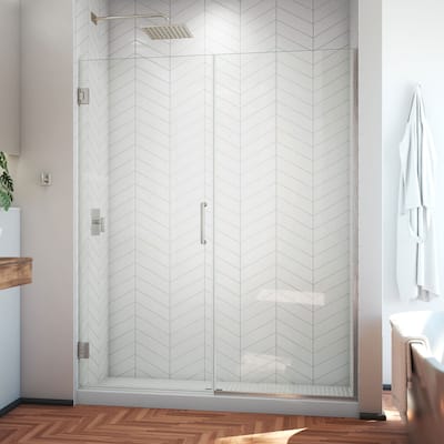 DreamLine Unidoor Plus 57 1/2 - 58 in. W x 72 in. H Frameless Hinged Shower Door - 57.5" - 58" W