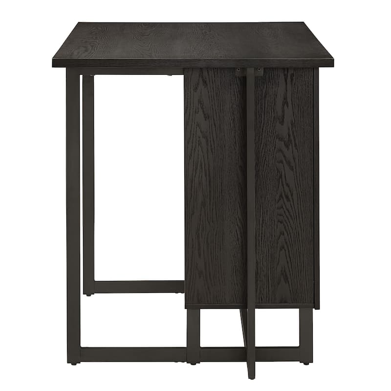 Oyala Black Finish 2-door Kitchen Island with Power and USB outlets by iNSPIRE Q Modern