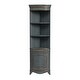 preview thumbnail 1 of 15, Dowling 24 in. W x 73 in. H Quarter Round Wood Corner Cabinet with 3 Open Shelves and 1 Lower Storage Cabinet