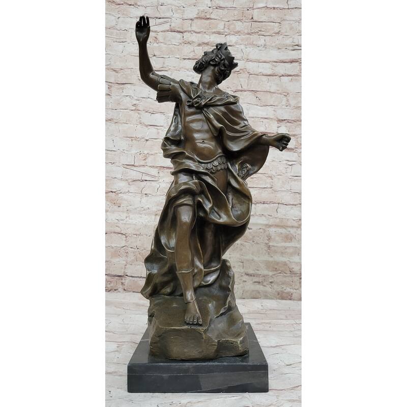 Medieval King Arthur Hot Cast Bronze Sculpture Statue Figure On Marble Base Signed Original Art
