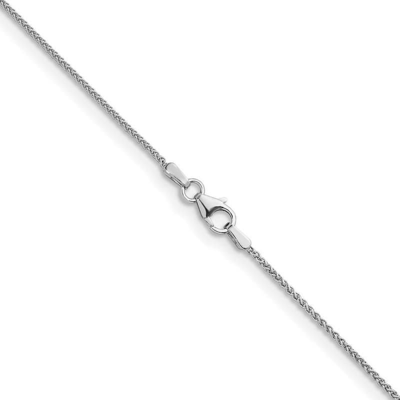 Curata Italian 14k White Gold 1.3mm Wheat Chain Necklace For Men (Lobster)