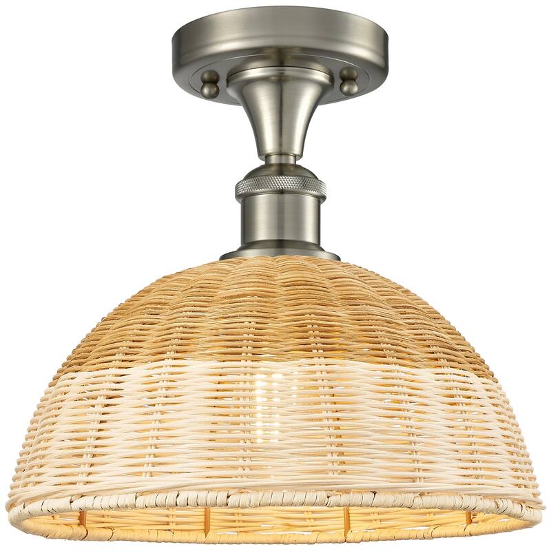 Innovations Lighting 516-1C-11-12 Bristol Natural II Semi-Flush - Brushed Satin Nickel / Natural