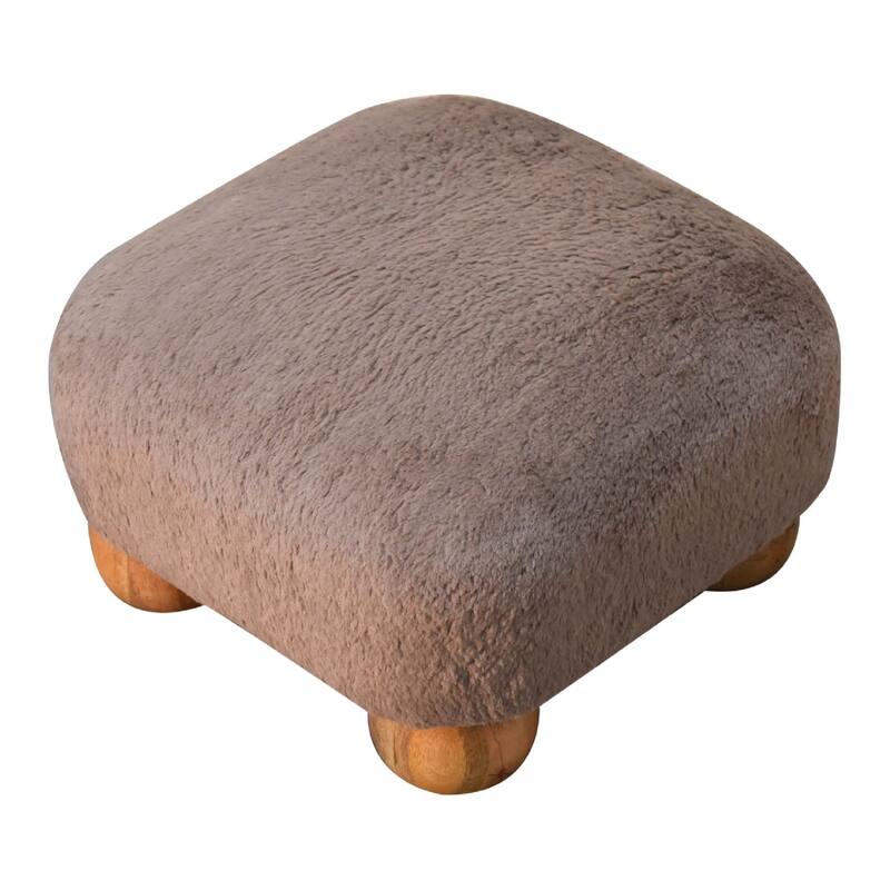 Stylish and Minimalist Faux Fur Footstool Easy to assemble