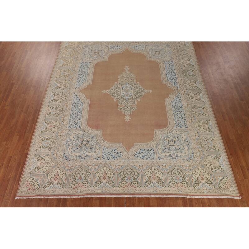 Kerman Persian Vintage Rug Hand-Knotted Wool Carpet - 9'9" x 12'9"