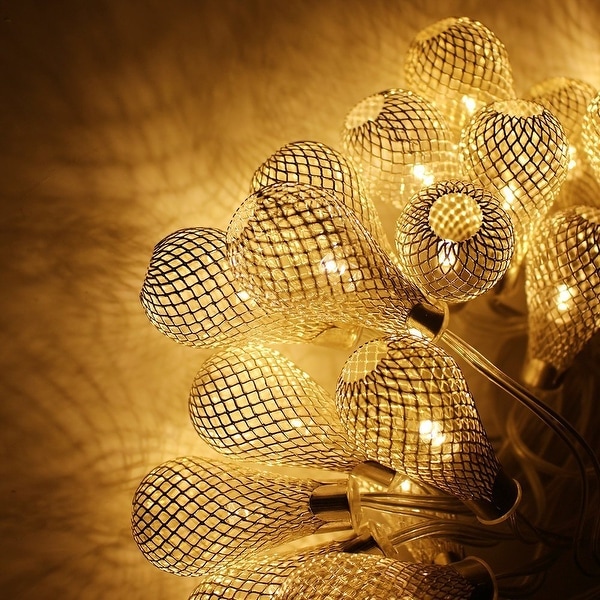 Mesh Ball Christmas String Lights, LED Battery Operated Fairy Lights for Party, Wedding, Home Decoration Lighting