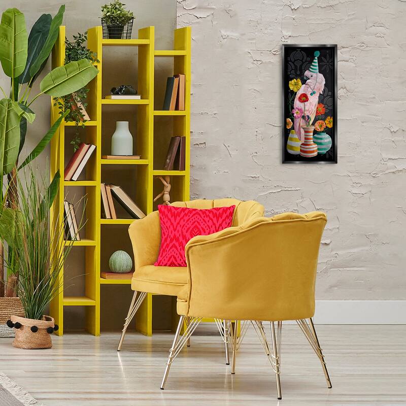 Stupell Cockatoo & Striped Vases Framed Floater Canvas Wall Art Design By Heather Gauthier