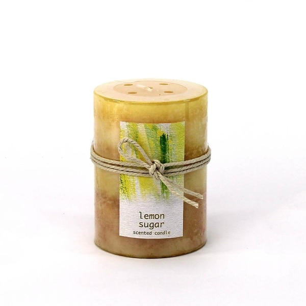 Modern Lemon Sugar Pillar Candle 3X4