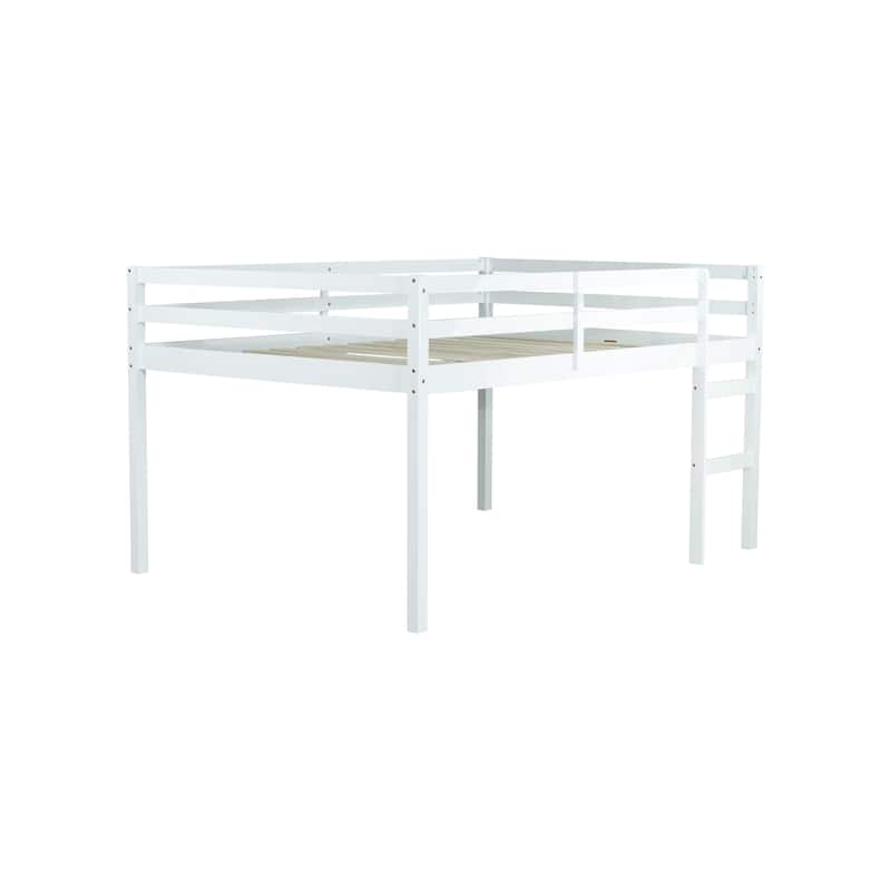 Rubber Wood Loft Bed With Ladder