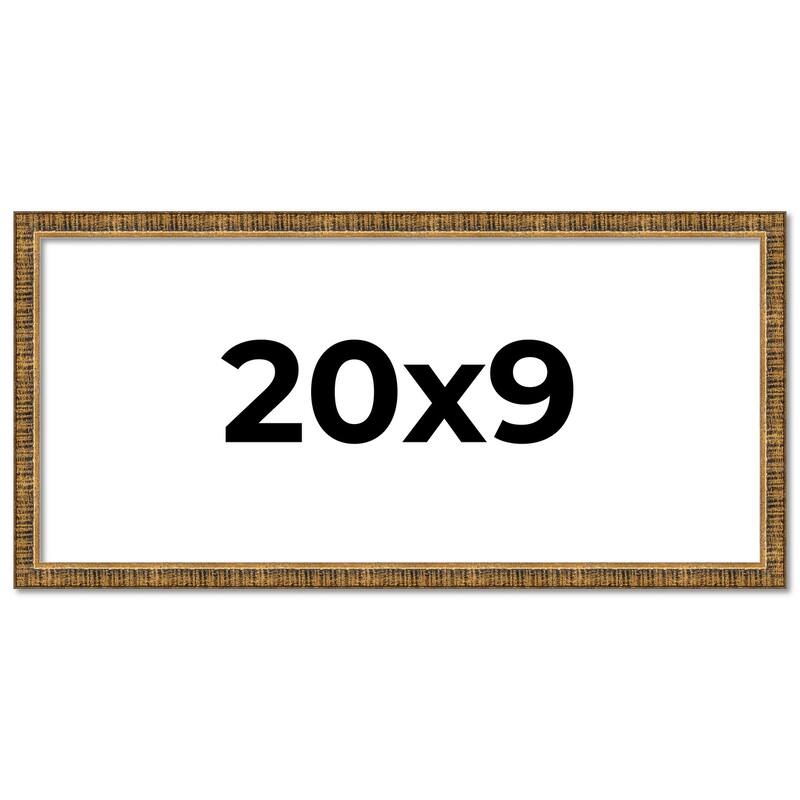 20x9 Frame Gold Solid Wood Picture Frame - Complete Modern Photo Frame