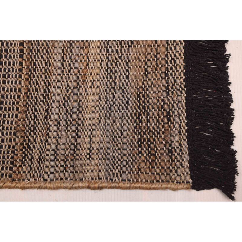 ECARPETGALLERY Flat-Weave Palas Denizli Taupe Jute Kilim - 5'3 x 7'3