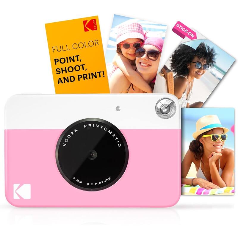 Kodak Printomatic Instant Camera Black Gift Bundle with Pink Case, 20 Zink Sheets, Album & More - N/A