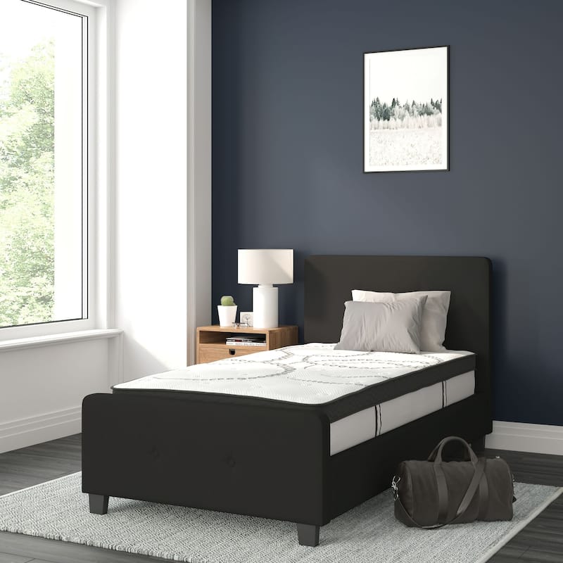 Tufted Platform Bed with 10 Inch Pocket Spring Mattress