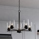 preview thumbnail 1 of 20, Park Ridge 5-Light Round Chandelier, Clear Glass Shade, Pendant Fixture for Dining Table Kitchen Entryway Bedroom Island