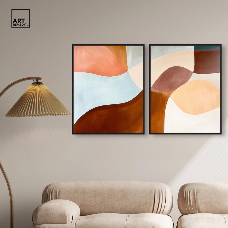 Shapes Revisited II Canvas Set of 2 by Art Remedy