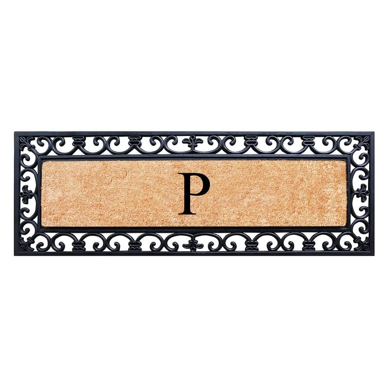 A1HC Exclusive Hand Crafted Myla Monogrammed Entry Doormat, 18" x 48" - P