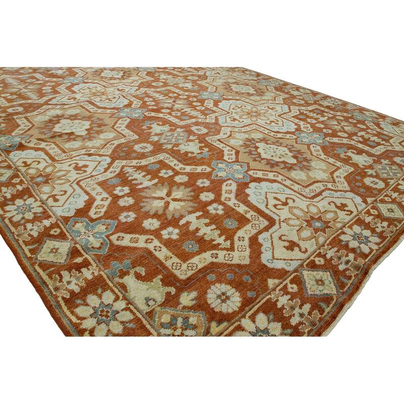 Transitional Multi-Colored Hand-Knotted WOOL Area Rug