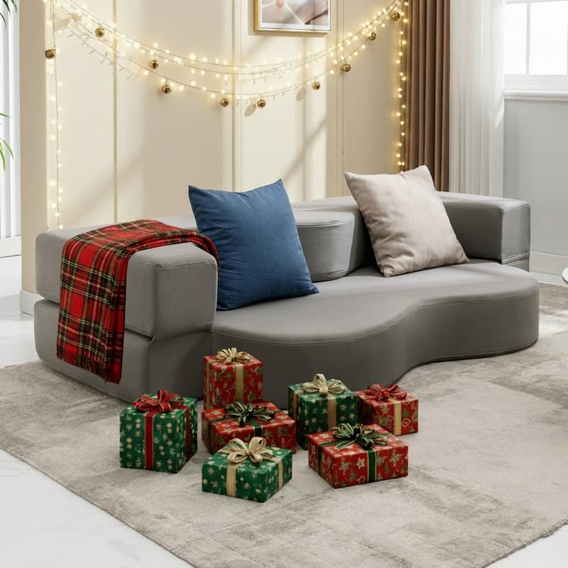 Mixoy Convertible Futon Sofa Bed, Foldable, Foam Folding Mattress Sleeper, Cloth Fabrics Floor Couch Lounge Sleeper Bed