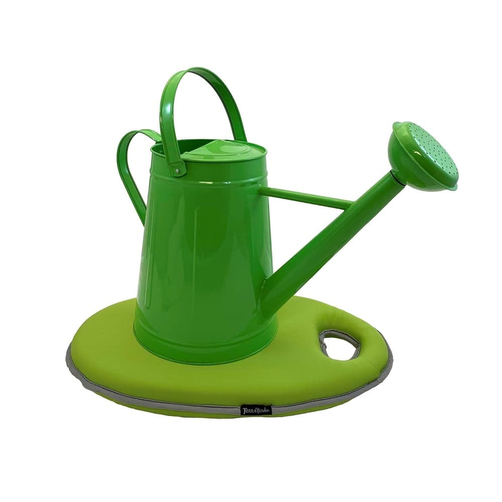 2.1 Gallon Traditional Metal Watering Can with 20"L x 12.25"W Memory Foam Kneeling Cushion