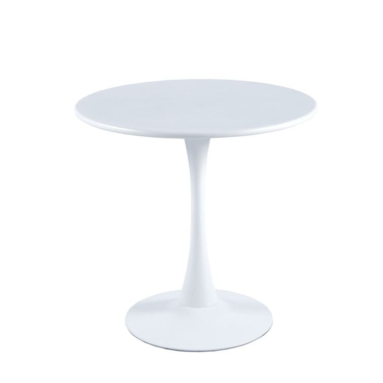 Grondin Mid-Century Modern Round Kitchen or Dining Table: Premium MDF Top, Steel Pedestal Base - Perfect for Dining Room