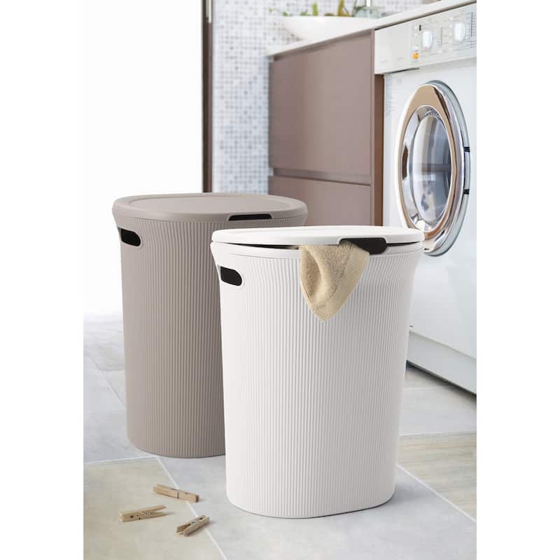 Ribbed Laundry Basket 35 Liter Lilac - 40 Liter
