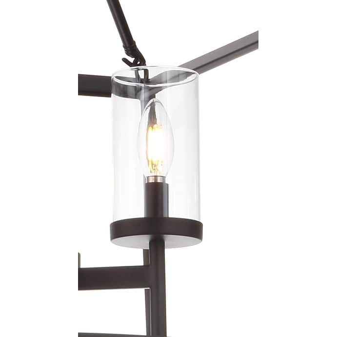 Gloria 12" 3-light Metal/Glass LED Pendant, Oil Rubbed Bronze by JONATHAN Y