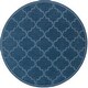 preview thumbnail 27 of 68, Hand-Tufted Amy Tone-on-Tone Lattice Wool Rug 7'9" Round - Navy