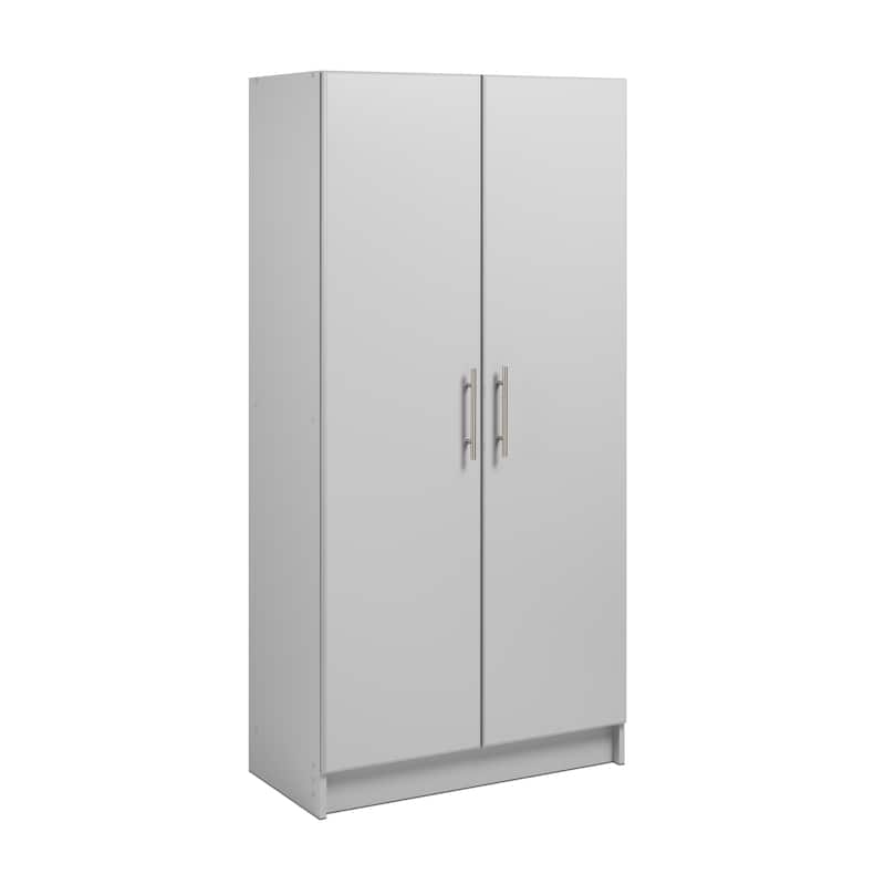 Prepac Elite Tall 2-Door Cabinet with Adjustable Shelves-Functional, Freestanding Garage Storage Cabinet with Doors and Shelves - Light Gray