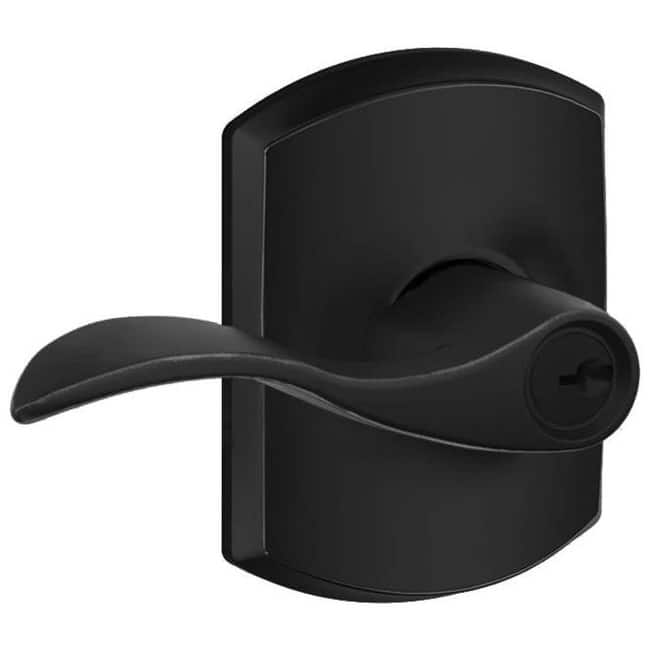 Schlage Accent Single Cylinder Keyed Entry Door Lever Set with - Matte Black