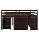 preview thumbnail 6 of 7, Full Size Low Loft Bed Wood Study Bedframe with Storage Cabinet & Desk