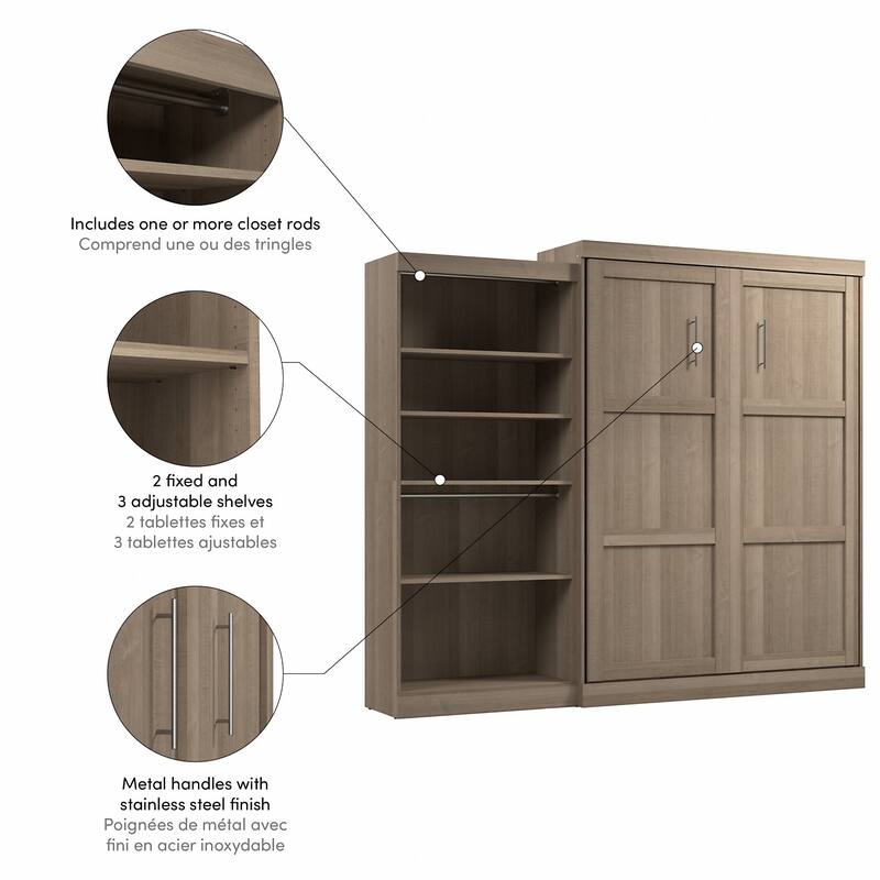 Pur Queen Murphy Bed with Closet Organizer (101W) by Bestar