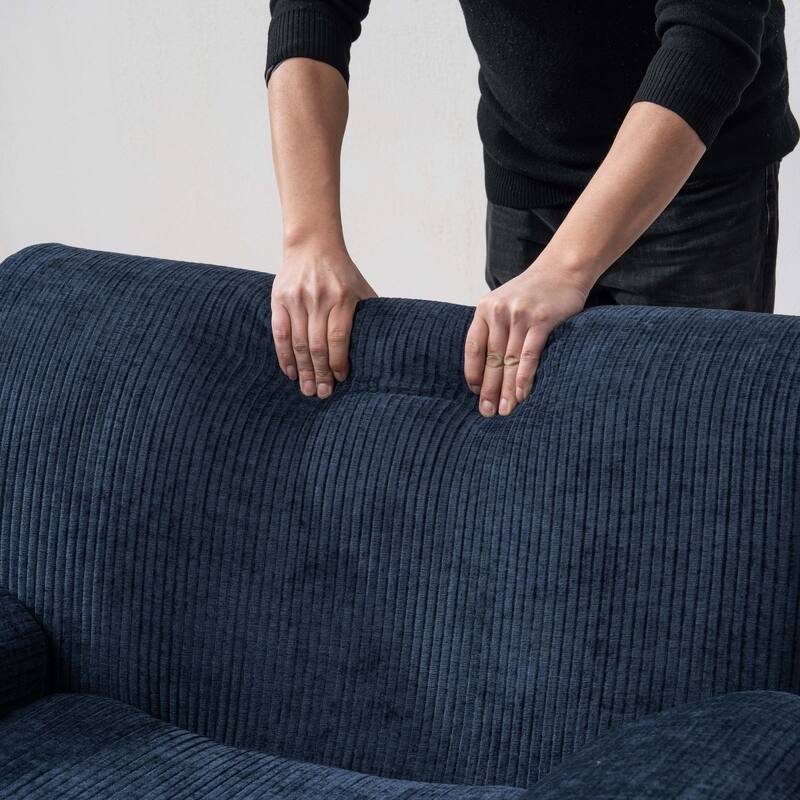 42''W Modern Chenille Upholstered Accent Chair with Deep Seats-No Assembly