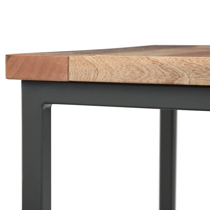 WYNDENHALL Rhonda SOLID MANGO WOOD & Metal 22" Wide Square Industrial End Side Table - 22 W x 22 D x 22 H
