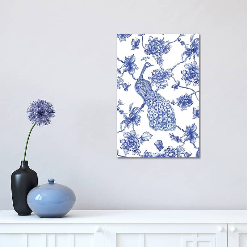 iCanvas "Chinoiserie Peacock" by Jacqueline Maldonado Canvas Print - 18x12x1.5