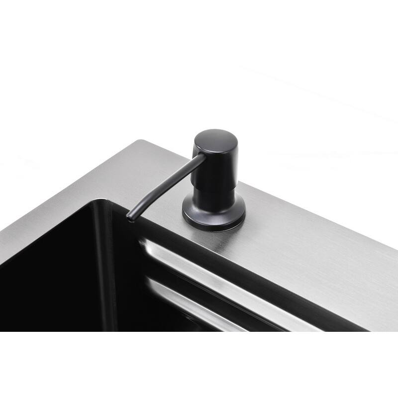 MEDUNJESS Stainless Steel drop in single bowl kitchen sink with Flying-rain Faucet and Cutting Board - 30''