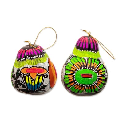 Novica Handmade Colorful Beauties Gourd Ornaments (Pair)