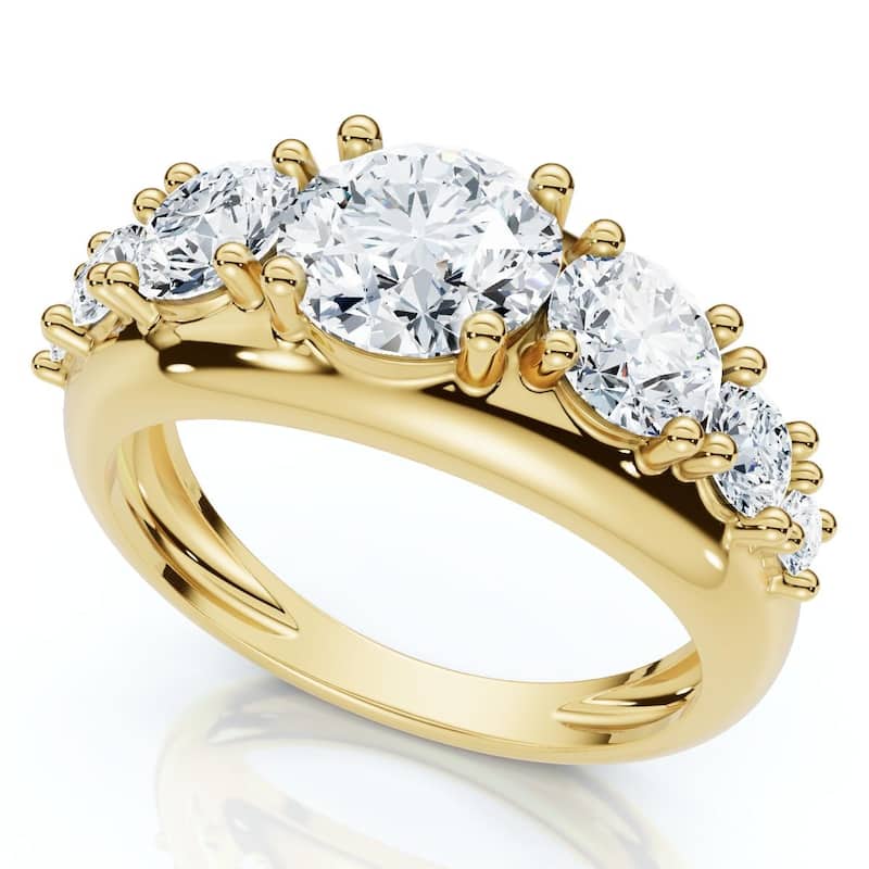 Bliss Diamond 2Ct TW Diamond Anniversary Stackable Wedding Ring Gold Lab Grown - 8 - Yellow
