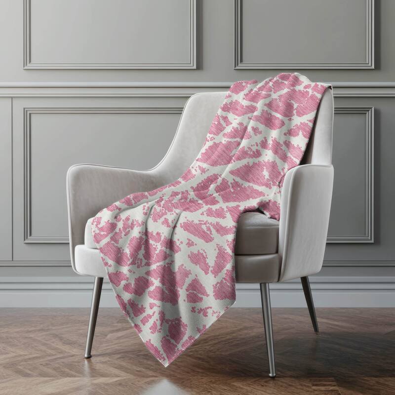 Premium Machine Washable Sherpa Casual Contemporary Throw Blanket - Pink - 4'2" x 5'10"