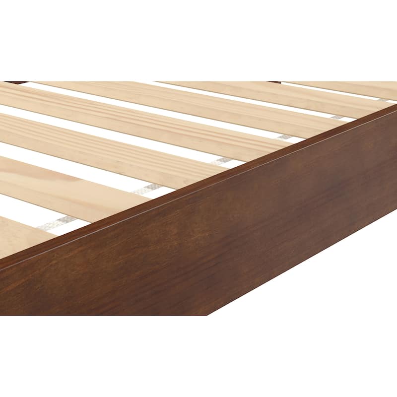 Natural Twin Platform Bed with Solid Pine Construction and 6.5-Inch Under Bed Clearance