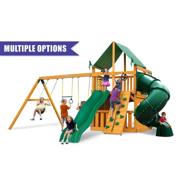 Gorilla Playsets Mountaineer Clubhouse Cedar Swing Set and Natural