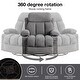 preview thumbnail 3 of 6, Grey Swinging Recliner Massage Sofa with USB, 2 Cup Holders, and 360° Rotation, Heating Function