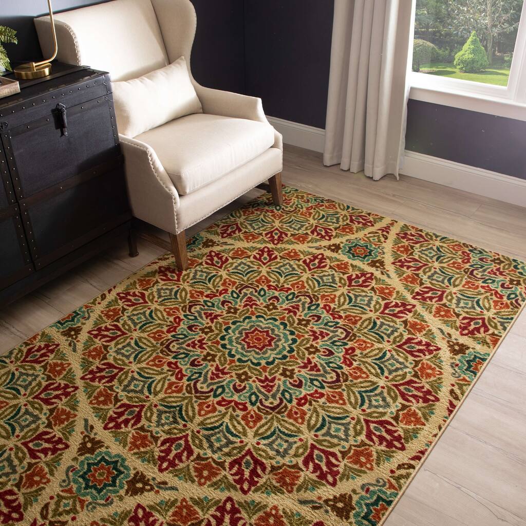 Mohawk Home Jerada Multicolor Floral Medallion Area Rug