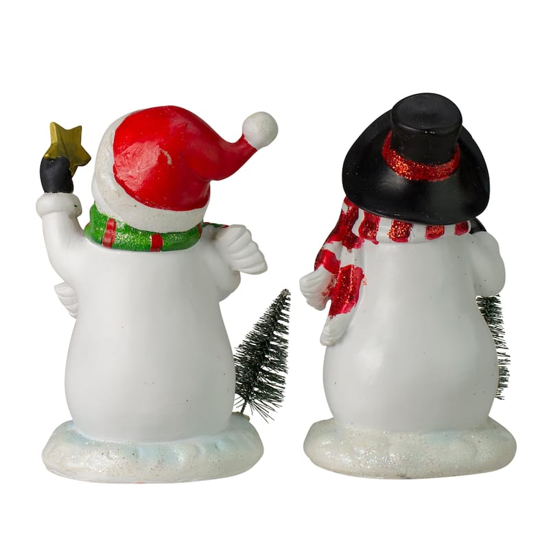 Glittered Snowman Christmas Stocking Holders - 5.75" - Set of 2