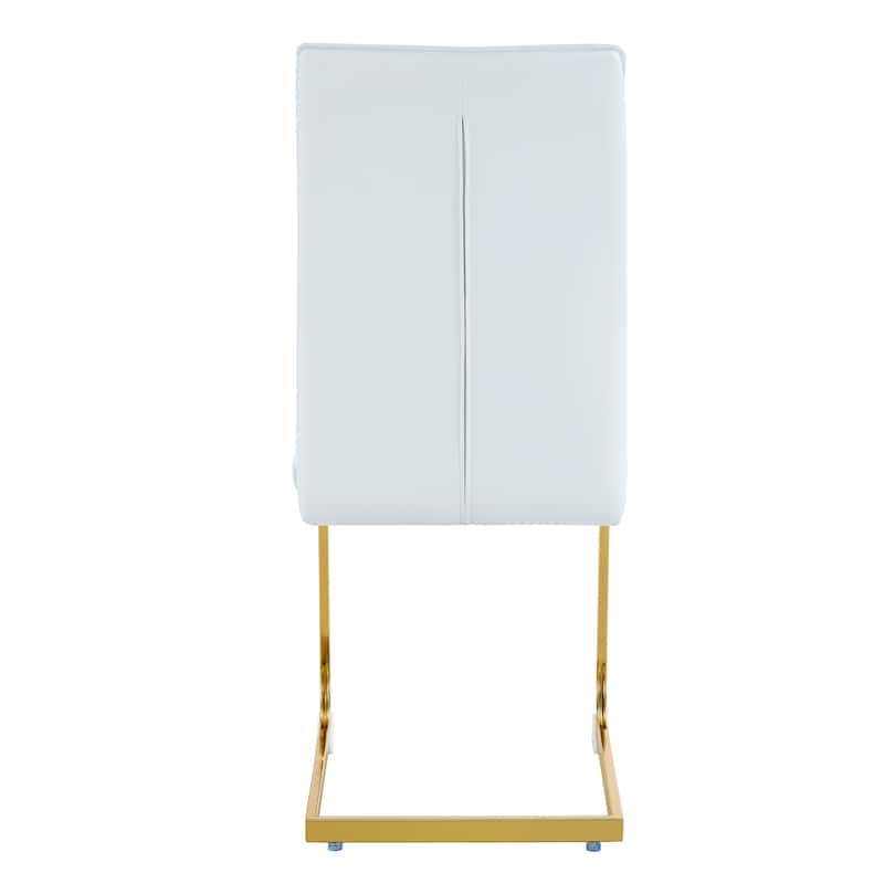 Luxury Arched PU Dining Chairs Set of 6 with Gold Legs and Ergonomic Support Back for Open Kitchens, or Entertaining