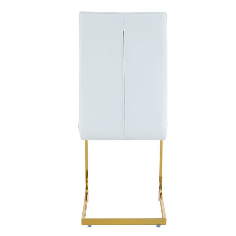 Set of 8 Dining Chair with Arched Metal Gold Leg