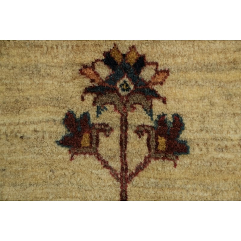 Hand Knotted Oriental 100% Wool Carpet Tribal All-Over Beige & Ivories Gabbeh Area Rug - 6' 4'' X 4' 2''