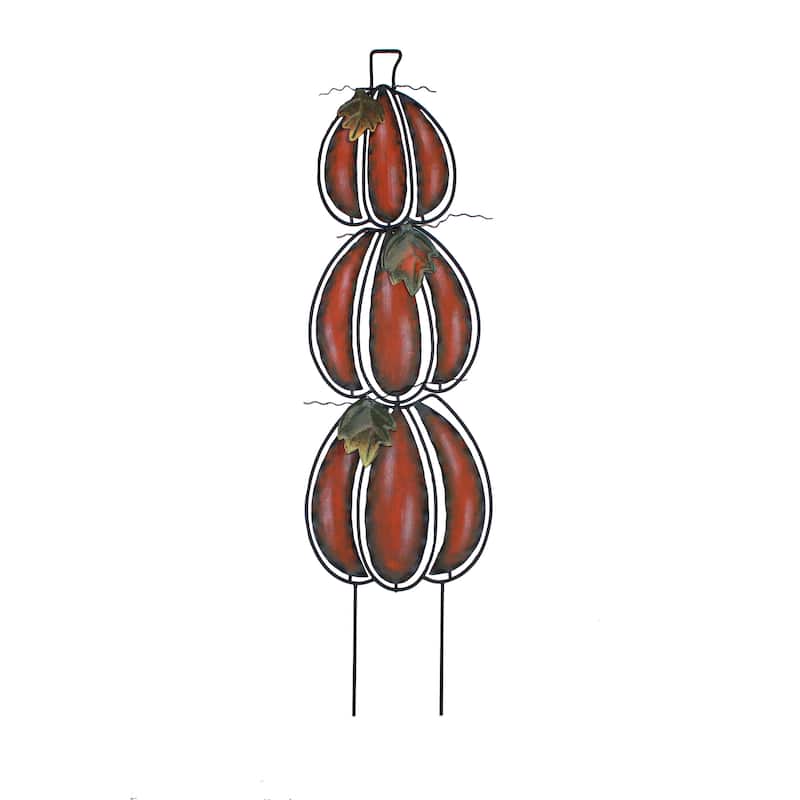 30" Metal Stacked Pumpkin Stake