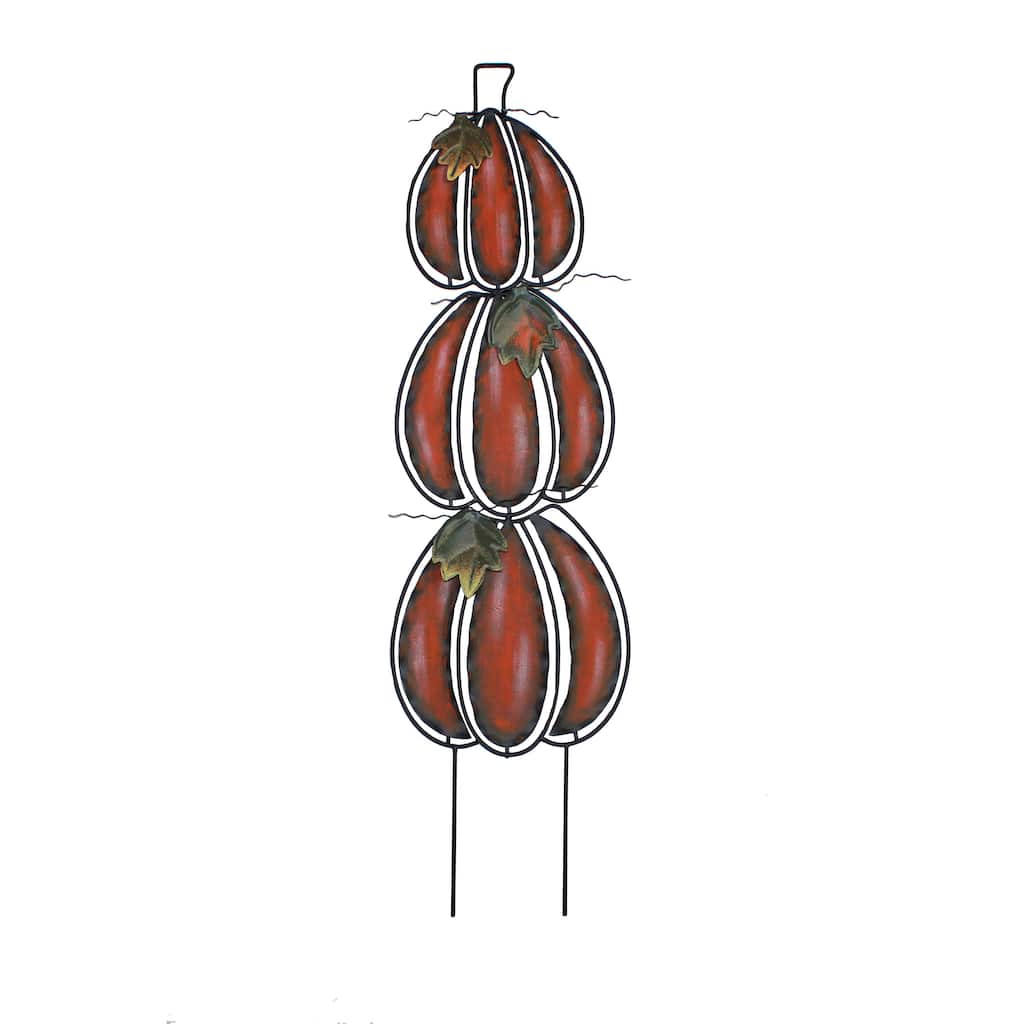 30" Metal Stacked Pumpkin Stake
