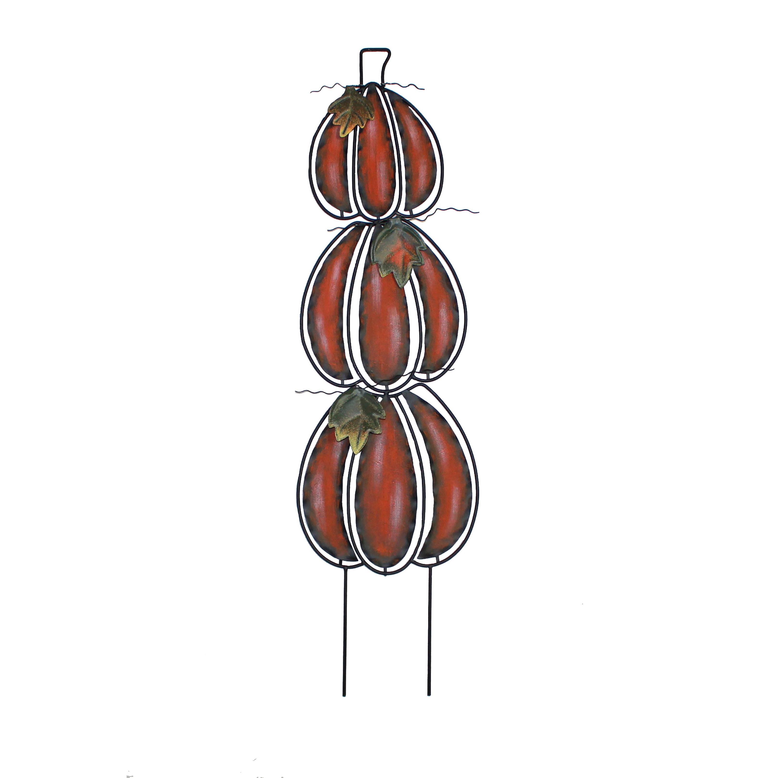 30" Metal Stacked Pumpkin Stake